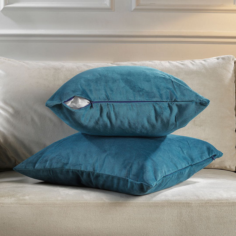 Matte Velvet Pillow Cover, 26" x 26", 40 Celestial Blue