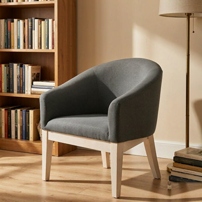 Ensemble de fauteuils d'appoint 2 pièces en tissu gris