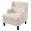 Fauteuil d'appoint rembourré avec pieds en bois d'hévéa Corrine-129915537