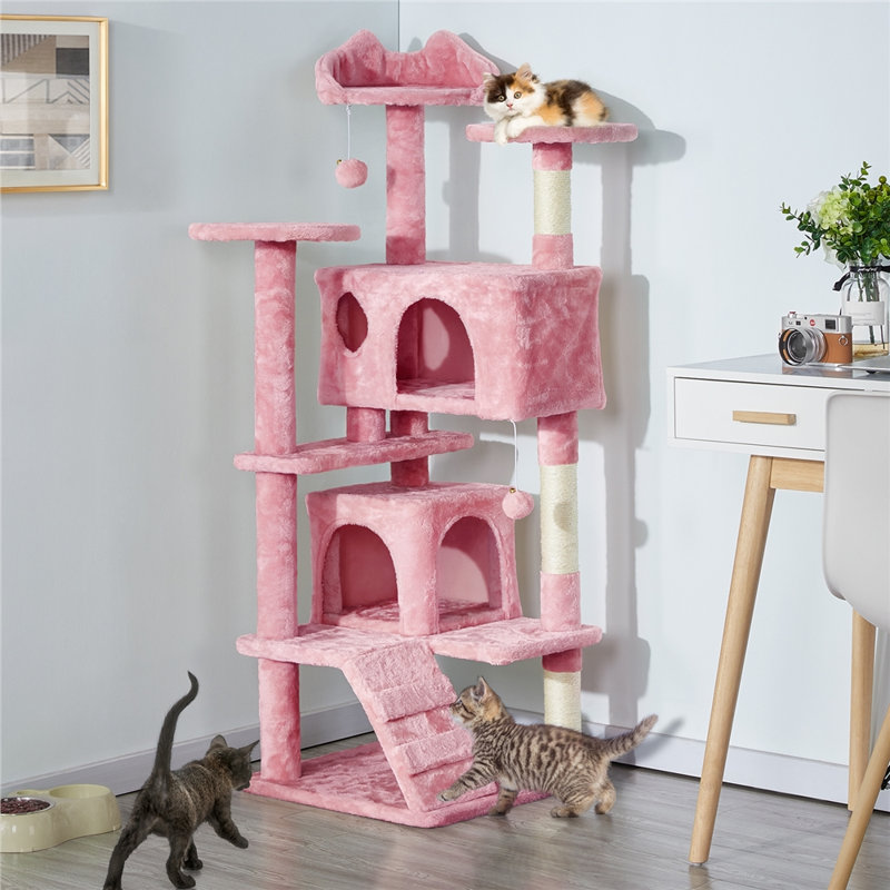 Kitt 54'' H Cat Tree, Pink