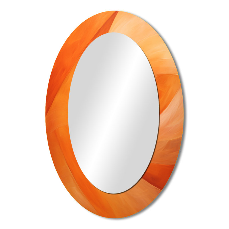 Tangerine Twist Spriral - Miroir mural moderne ovale, 36 po x 24 po