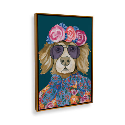 Glitzy Golden Retriever by Yvette St. Amant Art Print
