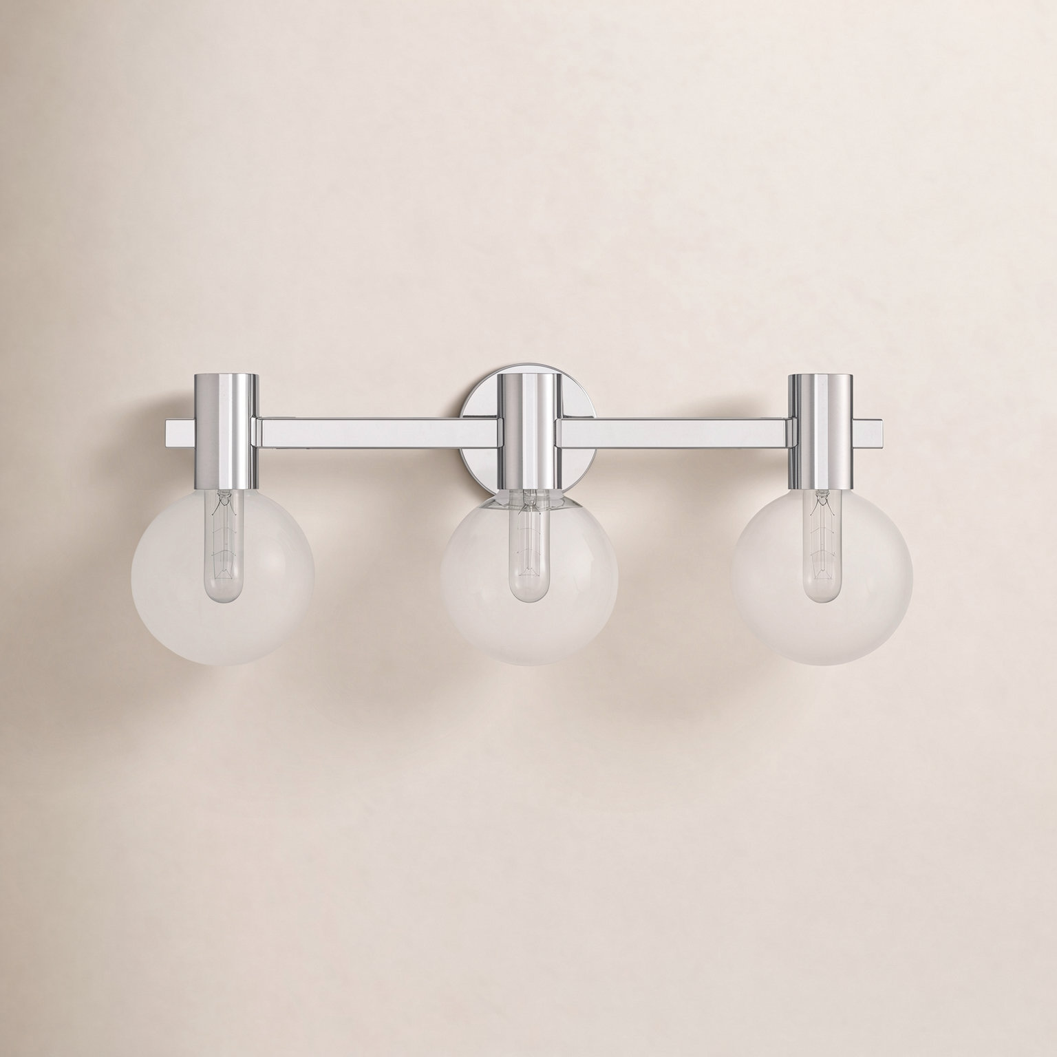 Ryenne Bath Sconce, Chrome, 10" H x 25" W x 25" D, 3 Lights
