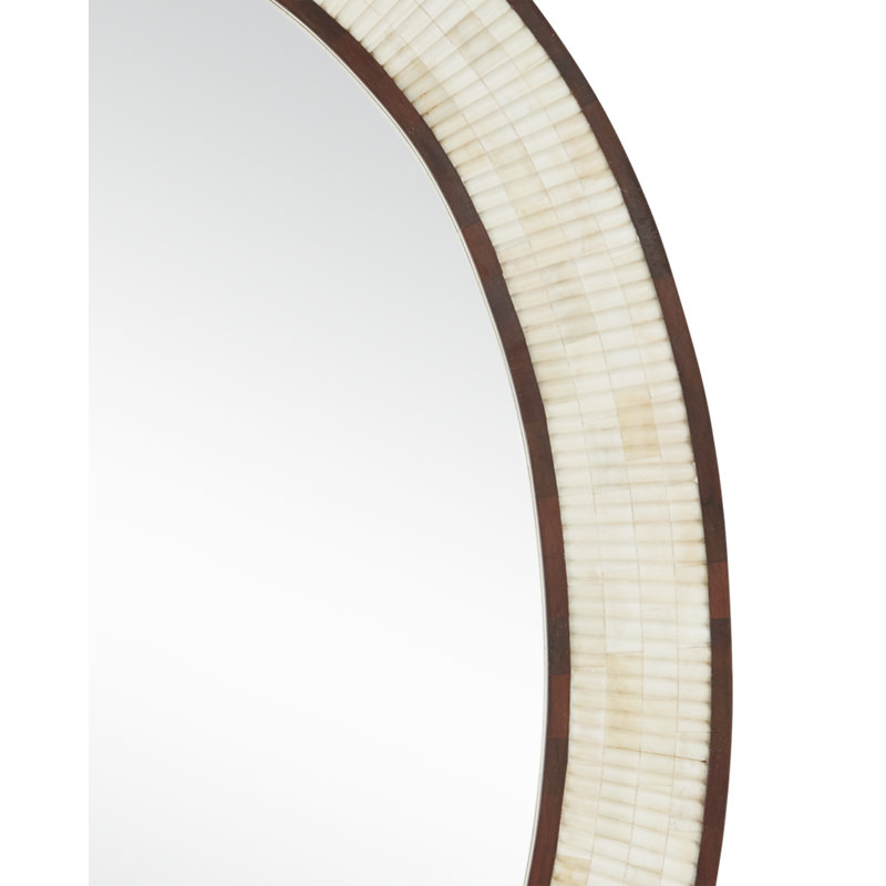 Andar Solid And Engineered Wood Oval Wall Mirror