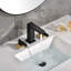 Robinet de salle de bain surdimensionné à 2 poignées à 2 poignées et robinet à 3 trous pour salle de bain noir et or-122057376