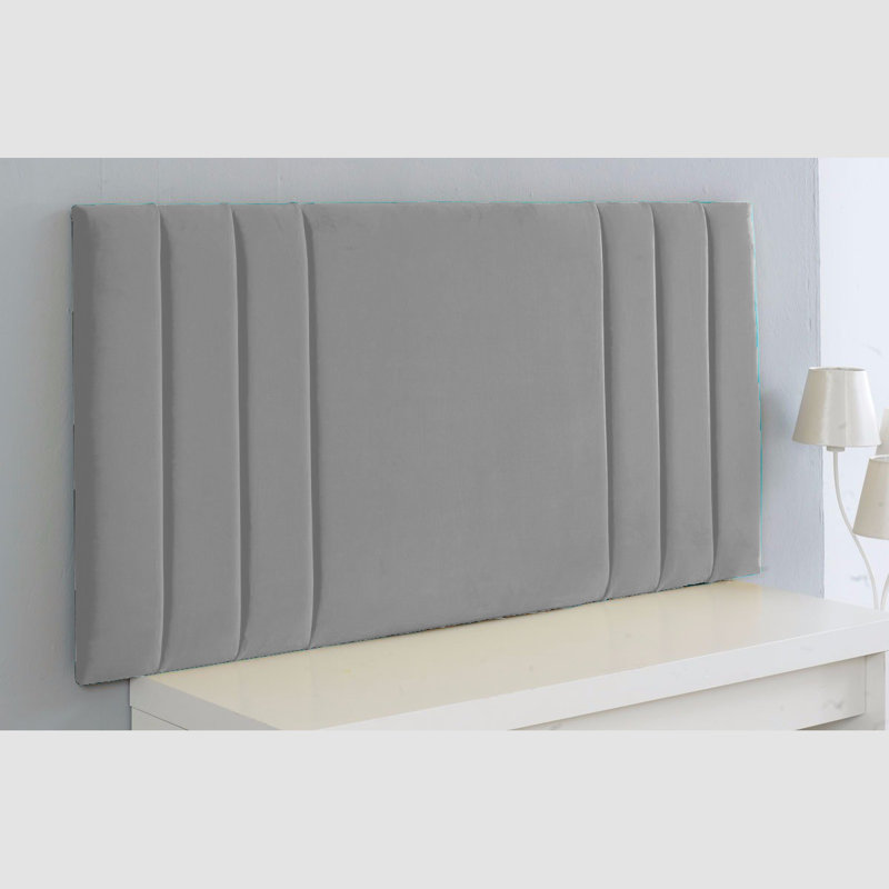 Shipman Upholstered Headboard, Silver, Kingsize (5'), Plush Velvet Fabric