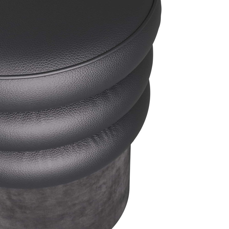 Rollo Round Leather Ottoman