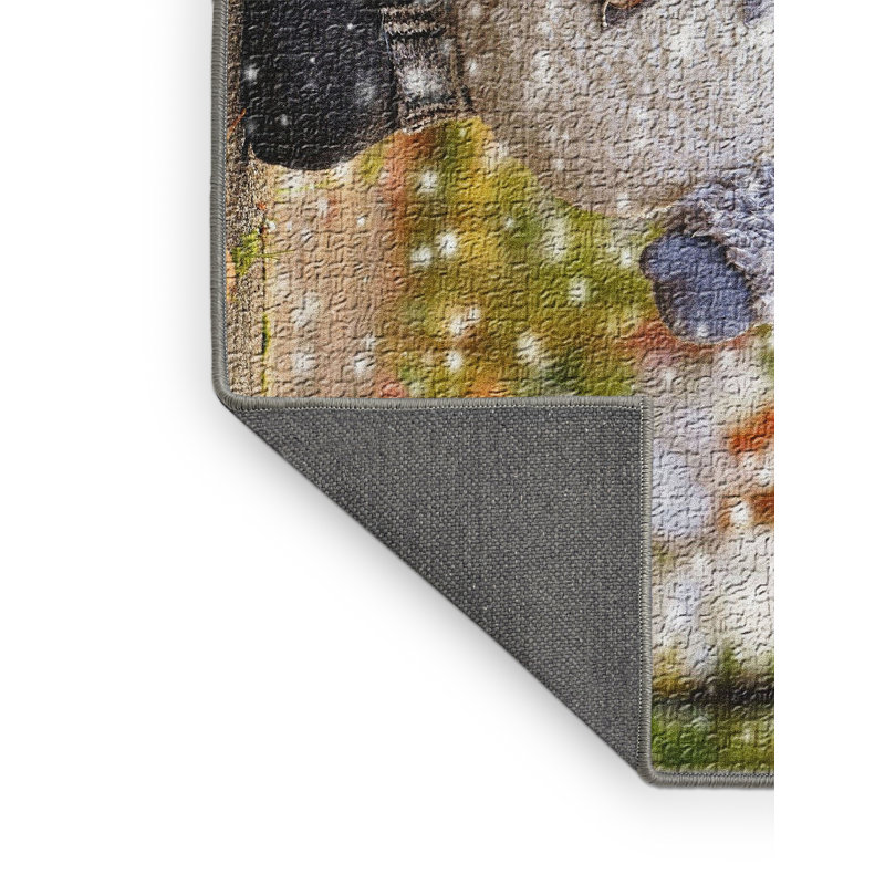 Tapis beige bonhomme de neige, Rectangle 2 pi x 3 pi