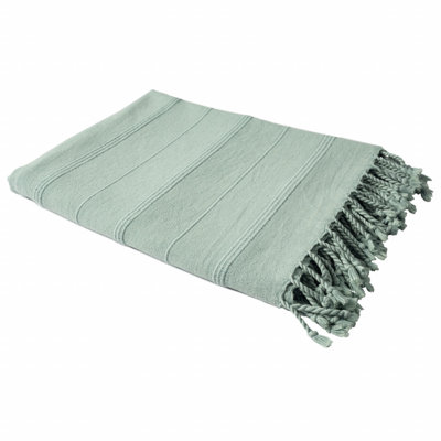 Jeté rayé en coton tissé