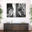 «Wolf faces» en noir et blanc, reproduction sur toile-617599342