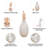 Decorative Teardrop Glass Flower Vase with Leaf Topper Lid for Home Decor - Elegant Tall Table Vase for Living Room and Office Display - Ivory & Tan-45710077