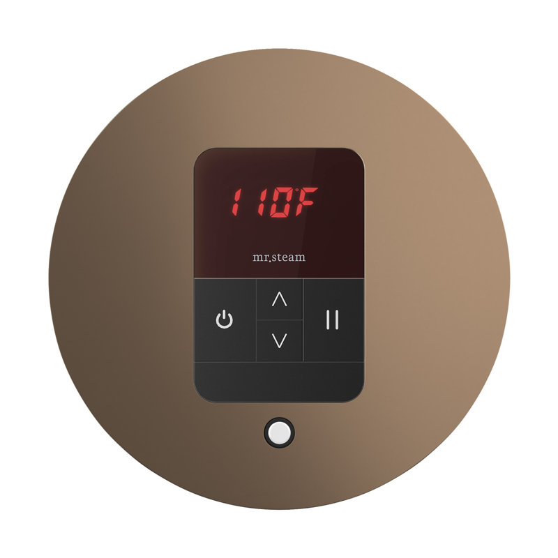 iTempo Round Steam Shower Control and Steamhead, Bronze