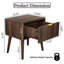 Table de chevet Mid-Century avec poignée dorée, table de chevet compacte avec tiroir et pieds en bois massif pour les petits espaces-897477699