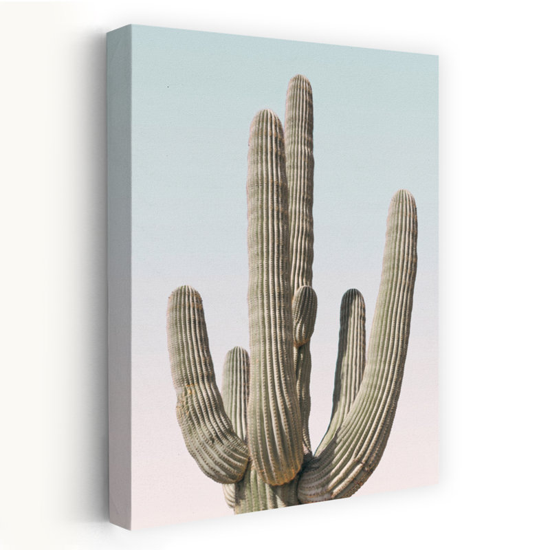 Art contemporain contemporain avec cactus, H 24 po x l 16 po