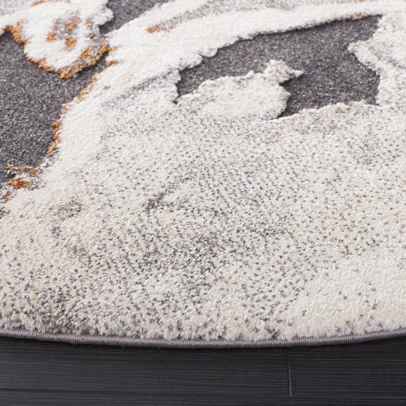 Cyrus Shag Performance Abstract Rug, Round 6'7"