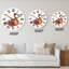 Vue latérale d'un flamant rose - horloge murale traditionnelle-664809104