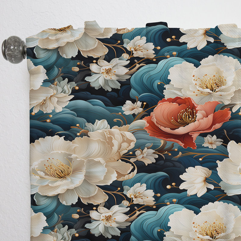 Kimono Whispers IV - Rideau oriental - Velours obscurcissant - 1 panneau, L 52 po x L 108 po