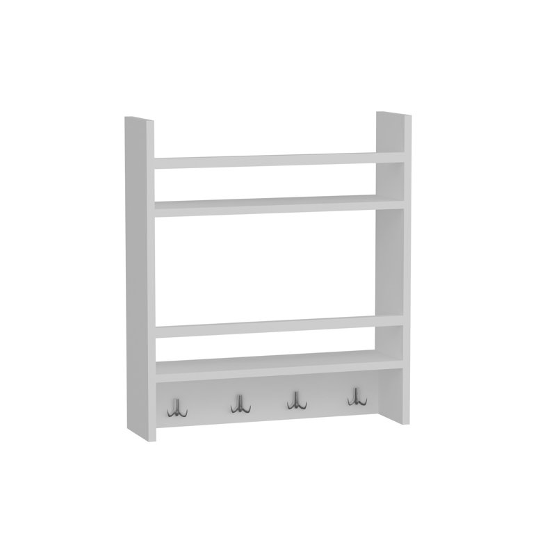 2 Piece Accent Shelf with Hooks