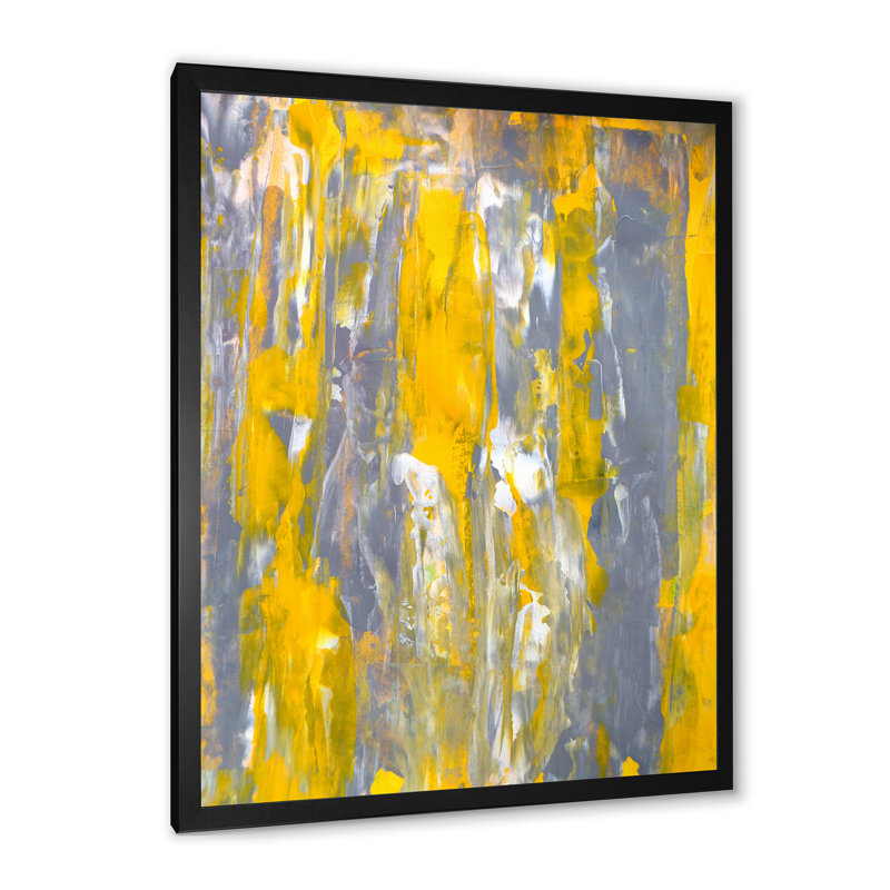 «Gray and Yellow Merging Abstract VII», reproduction d'art moderne et contemporaine sur toile, H 20 po x l 12 po x P 1,5 po