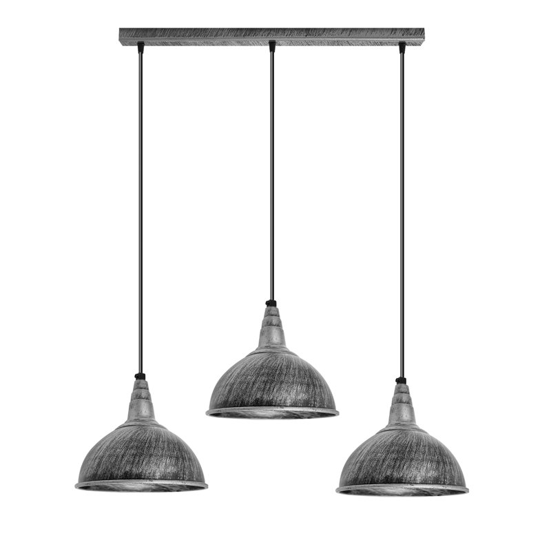 Bainter 3 - Light Brushed Silver Kitchen Island Pendant