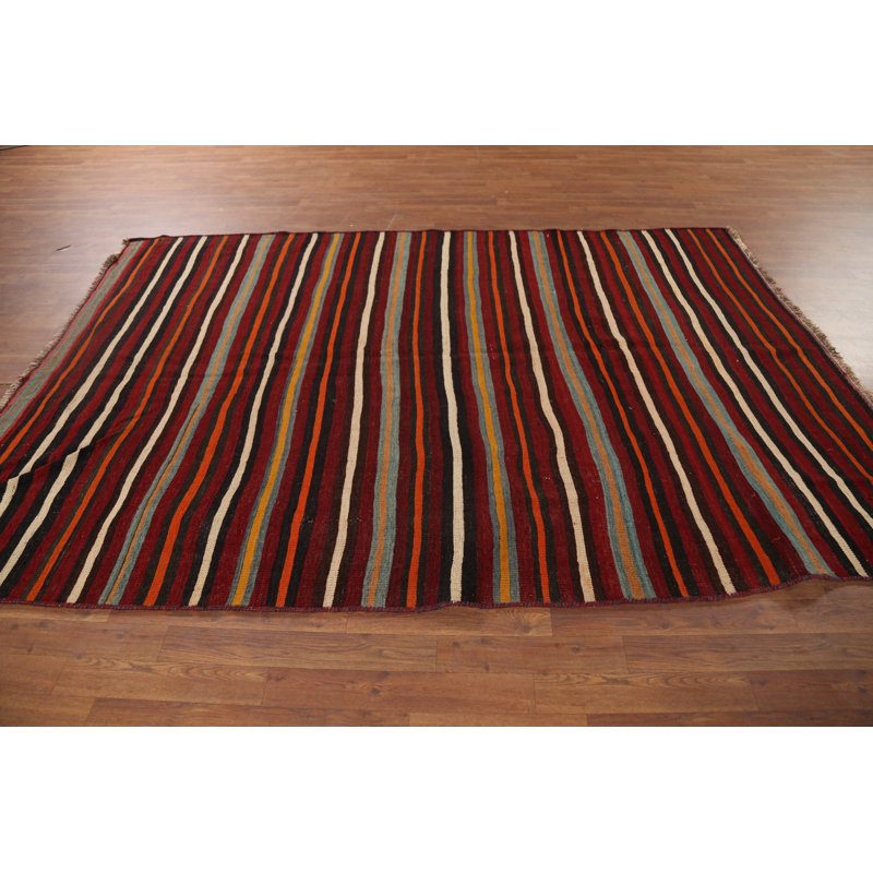 Tapis kilim rayé à plat 6 x 9