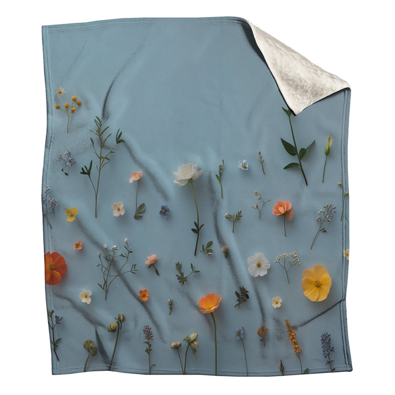 Assorted Wildflowers Arrangement Blankets, 50in W x 60in H
