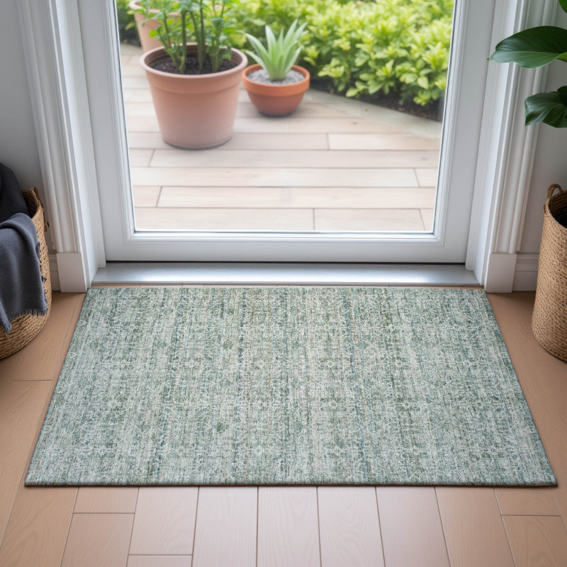 Machine Washable Indoor/Outdoor Oden ACN2152 Striped Rug, Rectangle 1 pi 8 po x 2 pi 6 po