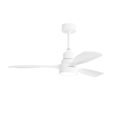 48 Inch Low Profile Ceiling Fan DC 3 Solid Wood Fan Blade Noiseless Reversible Motor Remote Control With Light