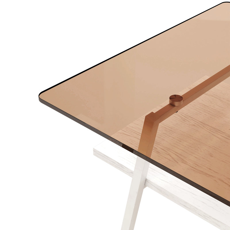  Table basse Shalia, Brun, Blanc