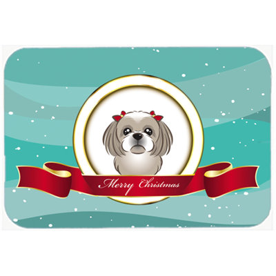 Shih Tzu Merry Christmas Glass Cutting Board