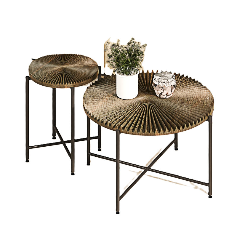 Ensemble de table basse et de bout, Noyer brun