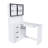 Computer Desk With Glass Cabinets & Built-In LED Lights, Corner L-Shaped Office Desk With USB Charging Ports, Keyboard Tray, Ergonomic Design For Home And Corporate Workspaces(White)-1990852418