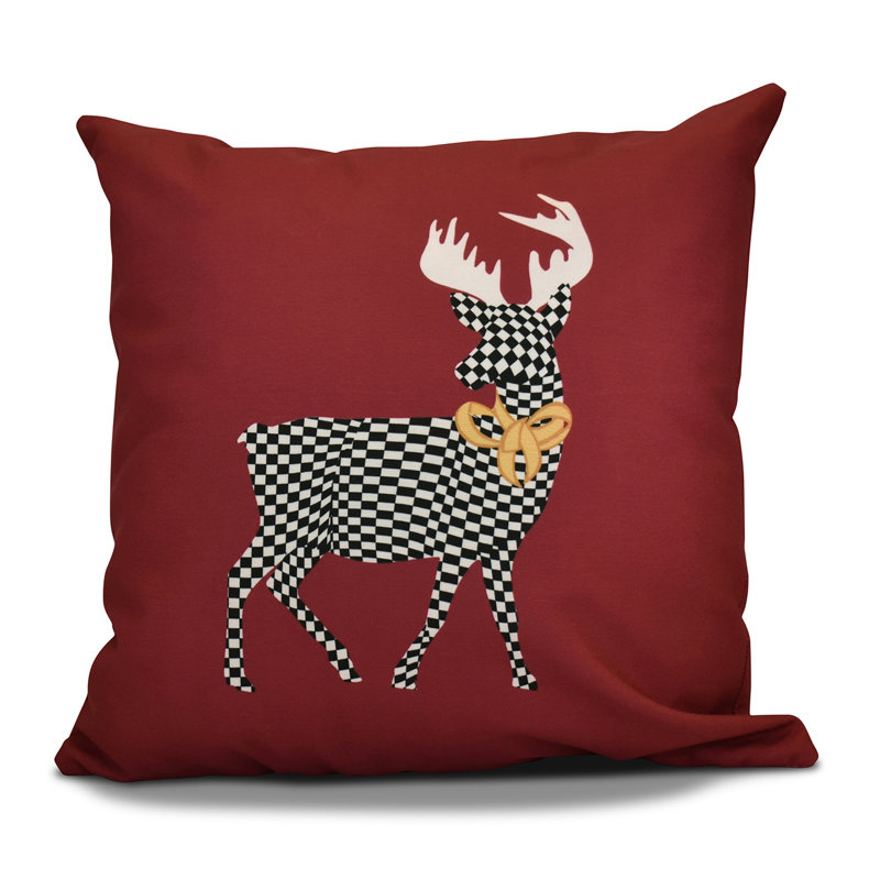 Jump For Joy Reversible Throw Pillow, 16" H x 16" W, Cranberry