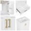 Meuble-lavabo de 24 po avec lavabo, tiroir à un compartiment et deux portes à fermeture en douceur avec tablettes doubles, blanc-570883578-570883577