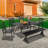 Victorine  6 - Person Patio Dining Set Umbrella Hole Included Rectangular Table