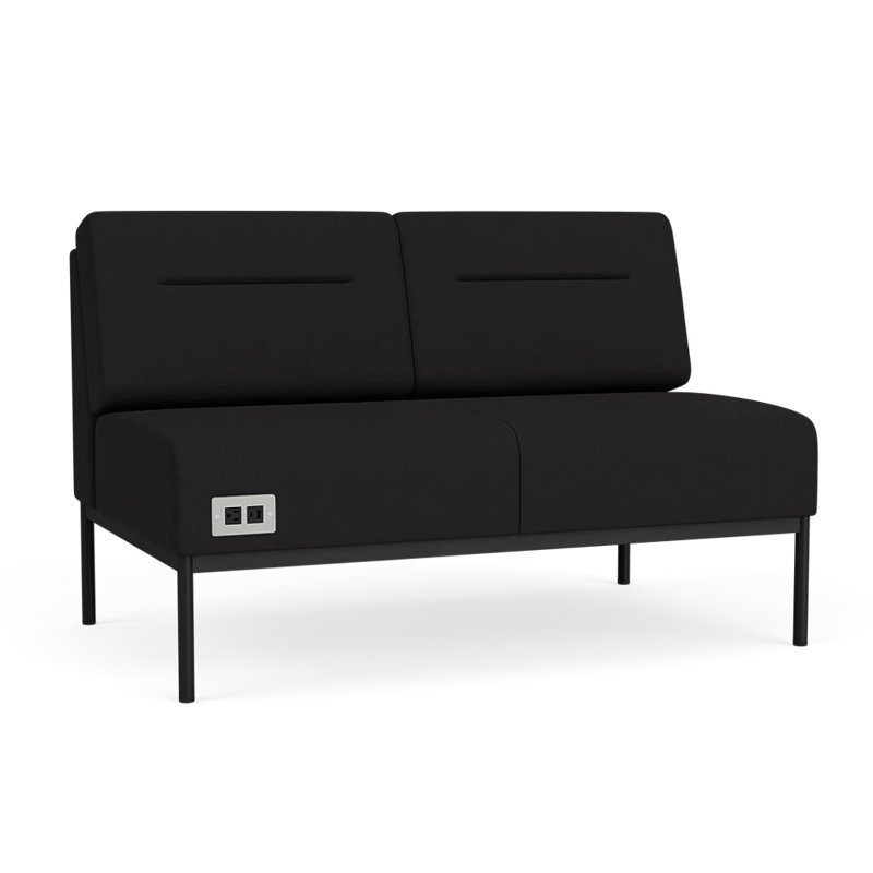 Causeuse Darsey, Visite libre noire, Avec alimentation, Noir