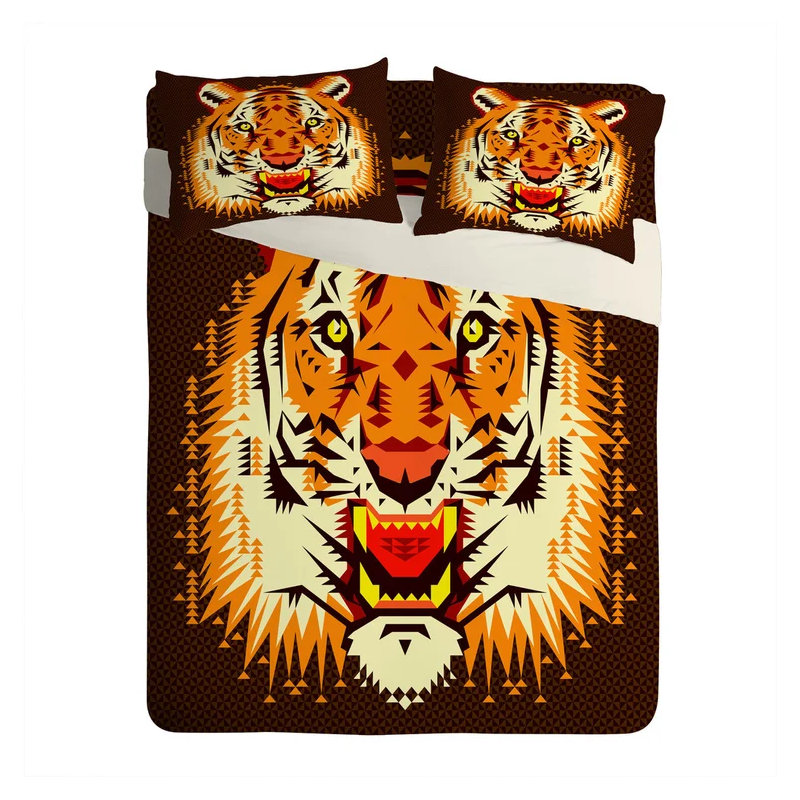Taie d’oreiller à tiger géométrique Chobopop, Très grand