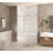 Frameless Shower Door 56-60 "W X 60" H, 1/4 "(6 Mm) Clear Tempered Glass, Explosion Proof Film, Stainless Steel Handle-121059978