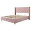 Lit plateforme Mirestone avec garniture cloutée et tête de lit moelleuse-652895322-652895323