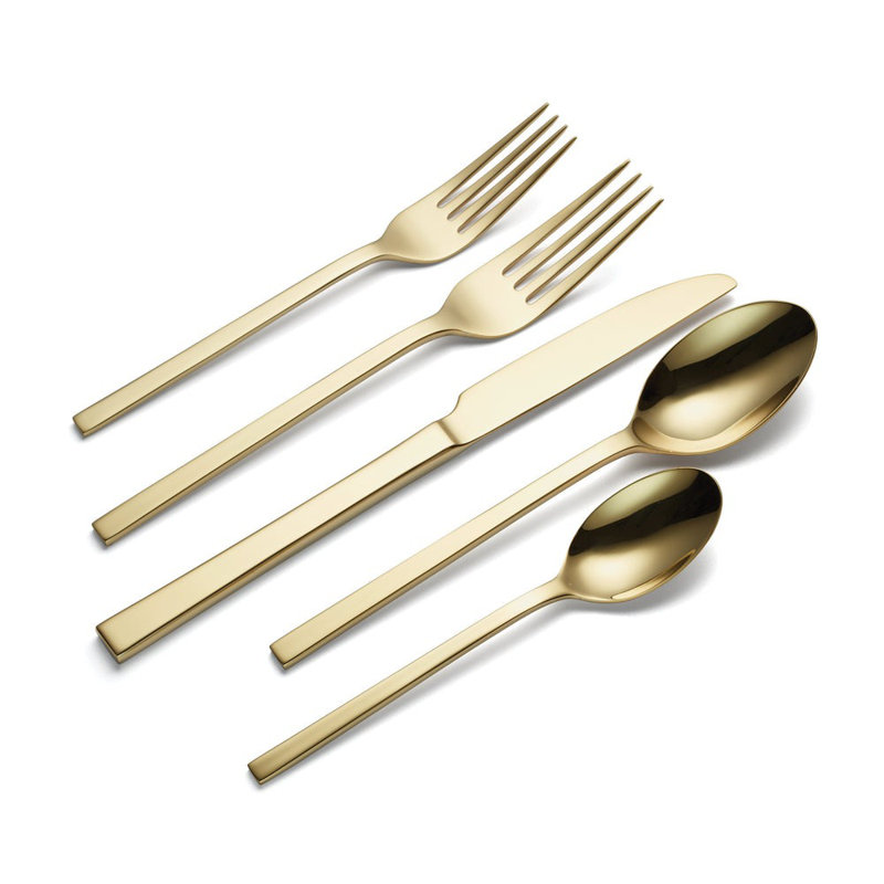 Oneida Allay Mixed 40-Piece Everyday, Service for 8 Flatware Set, Black
