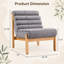 Chaise d'appoint Living Fluffy grise avec structure en bois massif naturel-830046927-830046926