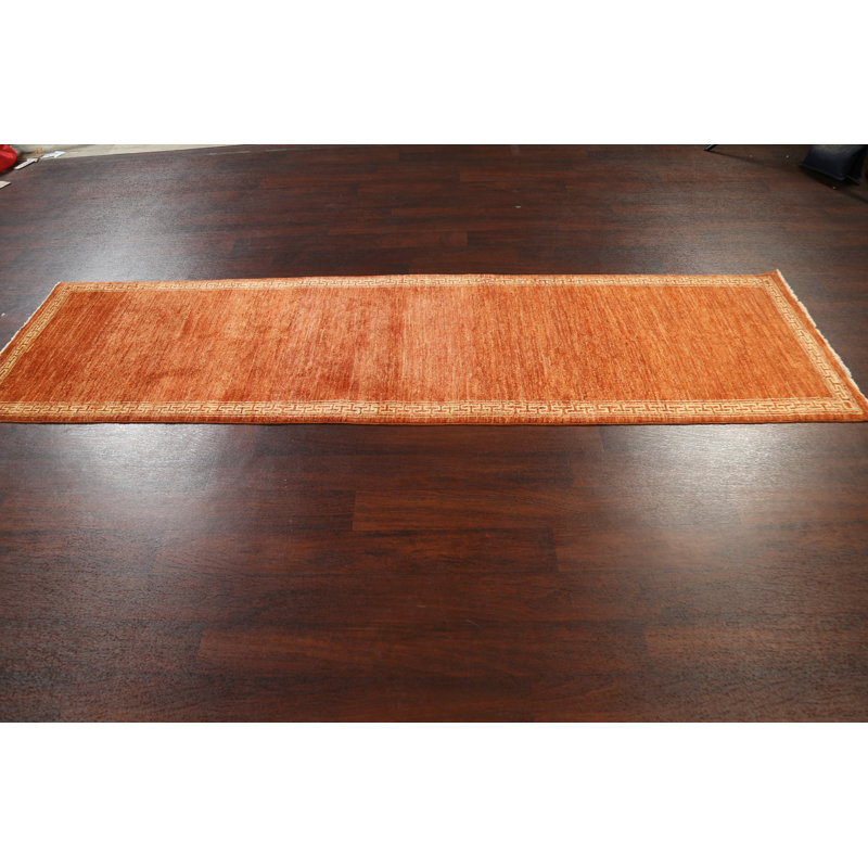 Bordered Gabbeh  Oriental Runner Rug 3x10