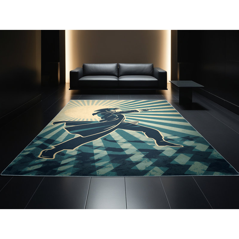 Tapis brun moelleux à motif de chevrons / zigzag rétro Dashlin Swashbuckler, 2 x 4