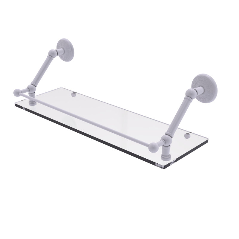 Tablette flottante avec barre de galerie Marchmont, Blanc mat, H 8 po x l 24 po x P 8,6 po