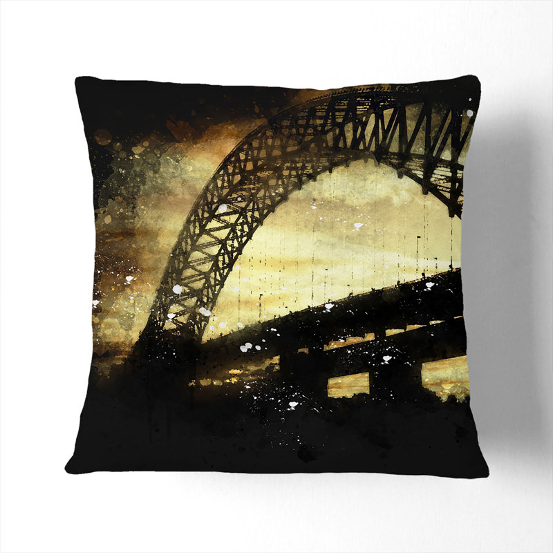 Silver Jubilee Bridge in Manchester Scatter Cushion, 40cm H x 40cm W x 15cm D
