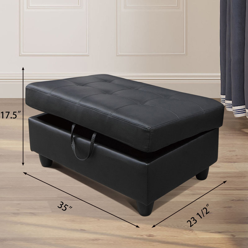 Maloni 35" Wide Upholstered Ottoman