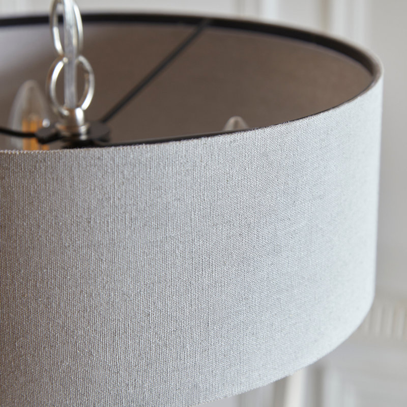 3 - Light Brushed Chrome Plate Pendant
