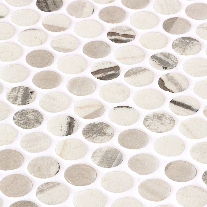 Carreau de mosaïque en verre recyclé Spectrum, Jian crème