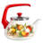 Enameled Kettle 2.3-Qt. Apples Country Style Traditional Enamel