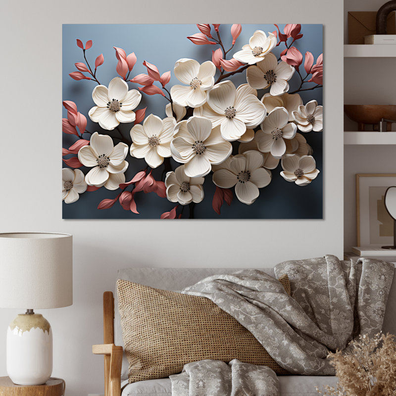 Dogwood Field Pointillism Collage III - impression, H 16 po x l 32 po x P 1 po, Toile tendue
